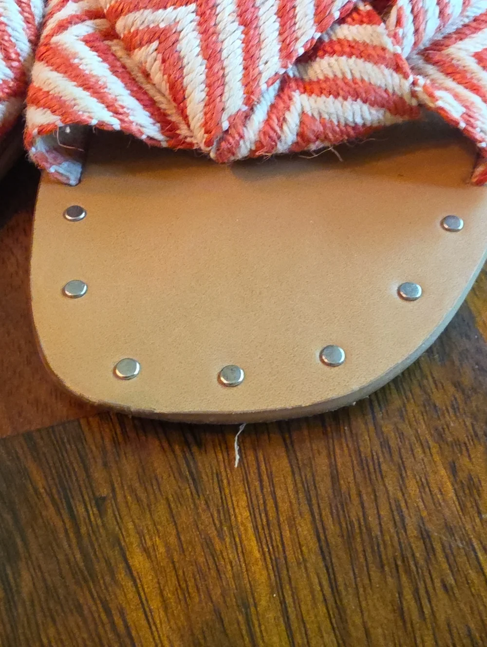 Universal Thread Orange And Cream Striped Sandal Flat Size 10